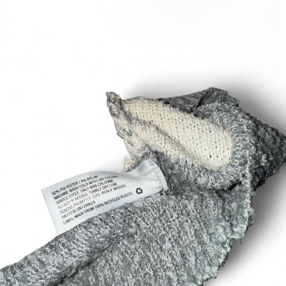 Cream/Gray Striped V-Neck Sweater Ladies Small - Picture 4 of 6